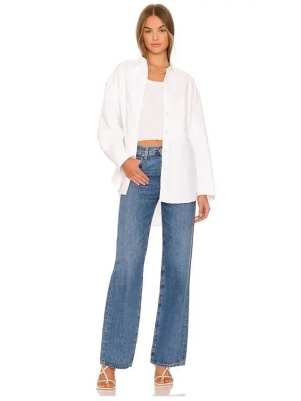 Citizens of Humanity Annina Trouser Jean Wide Leg Medium Wash High Rise Size 24